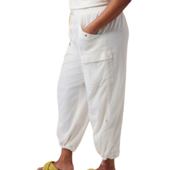 Athleta Keys Loose Fit High Waist Utility Pant in Cream Athleisure Women's 20 - Picture 1 of 8